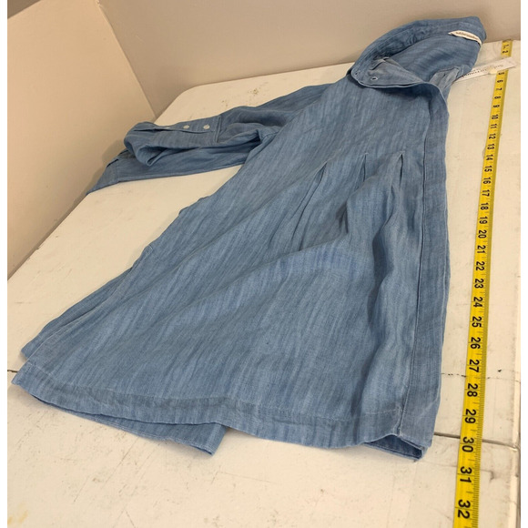 Soft Surroundings Top Sz XL 18 Blue Chambray Tunic Button Revellet Lagenlook NEW - Picture 8 of 16